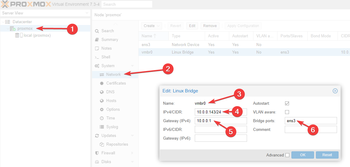 Create Network bridge adapter